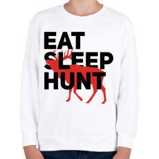PRINTFASHION Vadász (Eat Sleep Hunt) - Gyerek pulóver - Fehér