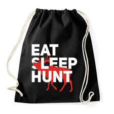 PRINTFASHION Vadász (Eat, Sleep, Hunt) - Sportzsák, Tornazsák - Fekete tornazsák