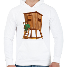 PRINTFASHION Vadász - Férfi kapucnis pulóver - Fehér férfi pulóver, kardigán