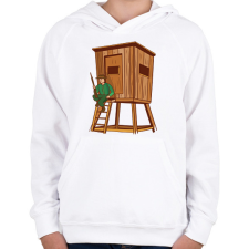 PRINTFASHION Vadász - Gyerek kapucnis pulóver - Fehér gyerek pulóver, kardigán