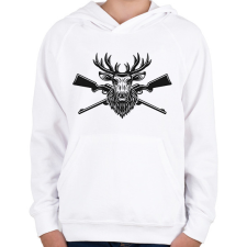 PRINTFASHION vadász - Gyerek kapucnis pulóver - Fehér gyerek pulóver, kardigán