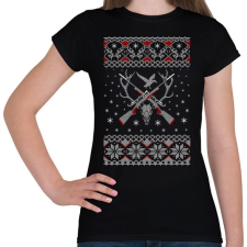 PRINTFASHION Vadász karácsony - Női póló - Fekete női póló