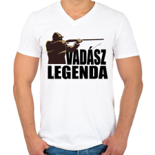 PRINTFASHION Vadász Legenda - Férfi V-nyakú póló - Fehér férfi póló