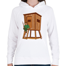 PRINTFASHION Vadász - Női kapucnis pulóver - Fehér