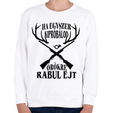 PRINTFASHION Vadászat örökre - Gyerek pulóver - Fehér gyerek pulóver, kardigán
