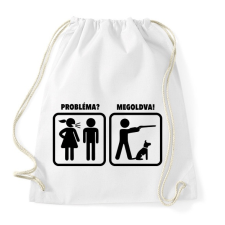 PRINTFASHION Vadászat - probléma megoldva - Sportzsák, Tornazsák - Fehér tornazsák