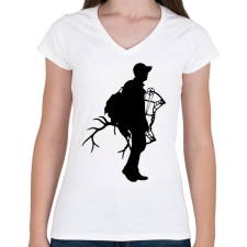 PRINTFASHION Vadászíjász - Női V-nyakú póló - Fehér női póló