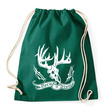 PRINTFASHION Vadásznak született - Sportzsák, Tornazsák - Sötétzöld tornazsák