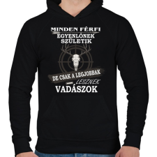 PRINTFASHION Vadásznak születni kell - Férfi kapucnis pulóver - Fekete férfi pulóver, kardigán