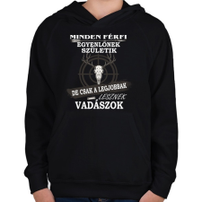 PRINTFASHION Vadásznak születni kell - Gyerek kapucnis pulóver - Fekete gyerek pulóver, kardigán