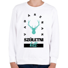 PRINTFASHION Vadásznak születni kell - Gyerek pulóver - Fehér gyerek pulóver, kardigán