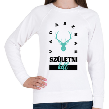 PRINTFASHION Vadásznak születni kell - Női pulóver - Fehér női pulóver, kardigán