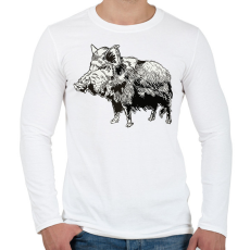 PRINTFASHION Vaddisznó - Férfi hosszú ujjú póló - Fehér