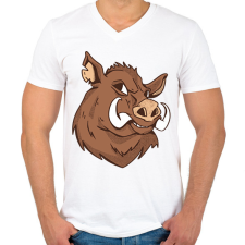 PRINTFASHION Vaddisznó - Férfi V-nyakú póló - Fehér férfi póló