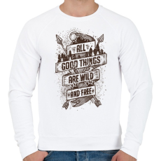 PRINTFASHION Vadon és szabadon - Férfi pulóver - Fehér