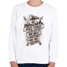 PRINTFASHION Vadon és szabadon - Gyerek pulóver - Fehér gyerek pulóver, kardigán