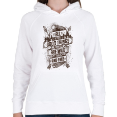 PRINTFASHION Vadon és szabadon - Női kapucnis pulóver - Fehér