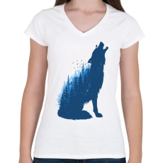 PRINTFASHION Vadon - Női V-nyakú póló - Fehér