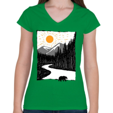 PRINTFASHION Vadon - Női V-nyakú póló - Zöld női póló