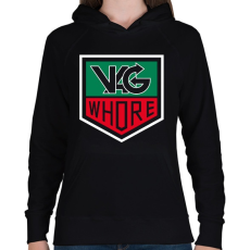 PRINTFASHION Vag Whore  - Női kapucnis pulóver - Fekete