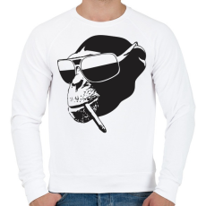 PRINTFASHION Vagány majom - Férfi pulóver - Fehér