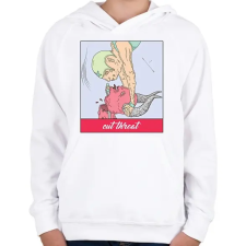 PRINTFASHION Vágd el a torkát - Gyerek kapucnis pulóver - Fehér gyerek pulóver, kardigán
