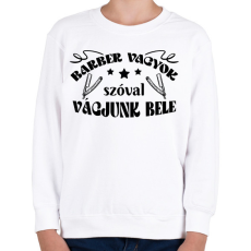 PRINTFASHION Vágjunk bele - Gyerek pulóver - Fehér