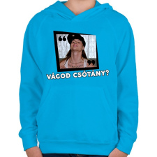 PRINTFASHION Vágod csótány? - Gyerek kapucnis pulóver - Azúrkék gyerek pulóver, kardigán