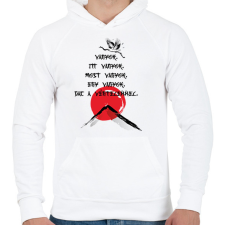 PRINTFASHION Vagyok - Haiku - Férfi kapucnis pulóver - Fehér férfi pulóver, kardigán