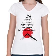 PRINTFASHION Vagyok - Haiku - Női V-nyakú póló - Fehér női póló