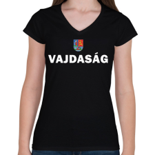 PRINTFASHION Vajdaság - Női V-nyakú póló - Fekete női póló