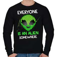 PRINTFASHION Valahol mindenki egy Alien - Férfi pulóver - Fekete férfi pulóver, kardigán