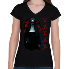 PRINTFASHION VALAK - Női V-nyakú póló - Fekete női póló