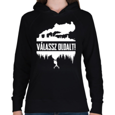 PRINTFASHION Válassz!  - Női kapucnis pulóver - Fekete