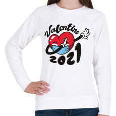 PRINTFASHION Valentin nap 2021 - Női pulóver - Fehér