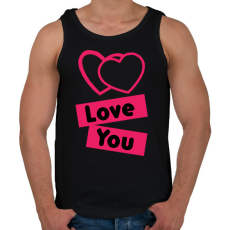 PRINTFASHION Valentin nap  - Férfi atléta - Fekete