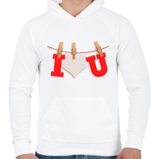 PRINTFASHION Valentin nap - Férfi kapucnis pulóver - Fehér férfi pulóver, kardigán