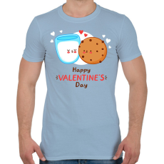 PRINTFASHION Valentin nap - Férfi póló - Világoskék
