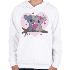 PRINTFASHION Valentin Nap - Gyerek kapucnis pulóver - Fehér gyerek pulóver, kardigán