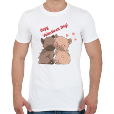 PRINTFASHION Valentin napi capybara - Férfi póló - Fehér férfi póló