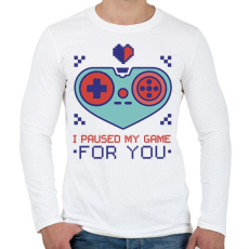 PRINTFASHION Valentin napi gamer - Férfi hosszú ujjú póló - Fehér