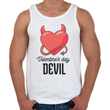 PRINTFASHION Valentine's day Devil - Férfi atléta - Fehér atléta, trikó