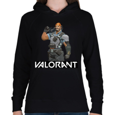 PRINTFASHION Valorant Brimstone - Női kapucnis pulóver - Fekete női pulóver, kardigán