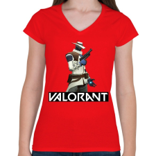 PRINTFASHION Valorant Cypher - Női V-nyakú póló - Piros női póló