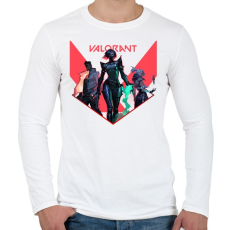 PRINTFASHION Valorant - Férfi hosszú ujjú póló - Fehér