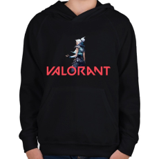 PRINTFASHION Valorant - Gyerek kapucnis pulóver - Fekete