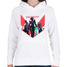 PRINTFASHION Valorant - Női kapucnis pulóver - Fehér női pulóver, kardigán