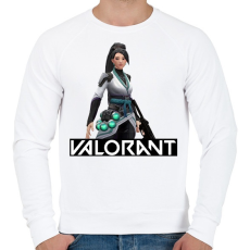 PRINTFASHION Valorant Sage - Férfi pulóver - Fehér