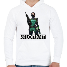 PRINTFASHION Valorant Viper - Férfi kapucnis pulóver - Fehér férfi pulóver, kardigán