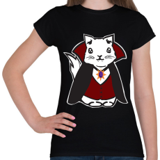 PRINTFASHION vámpír cica - Női póló - Fekete